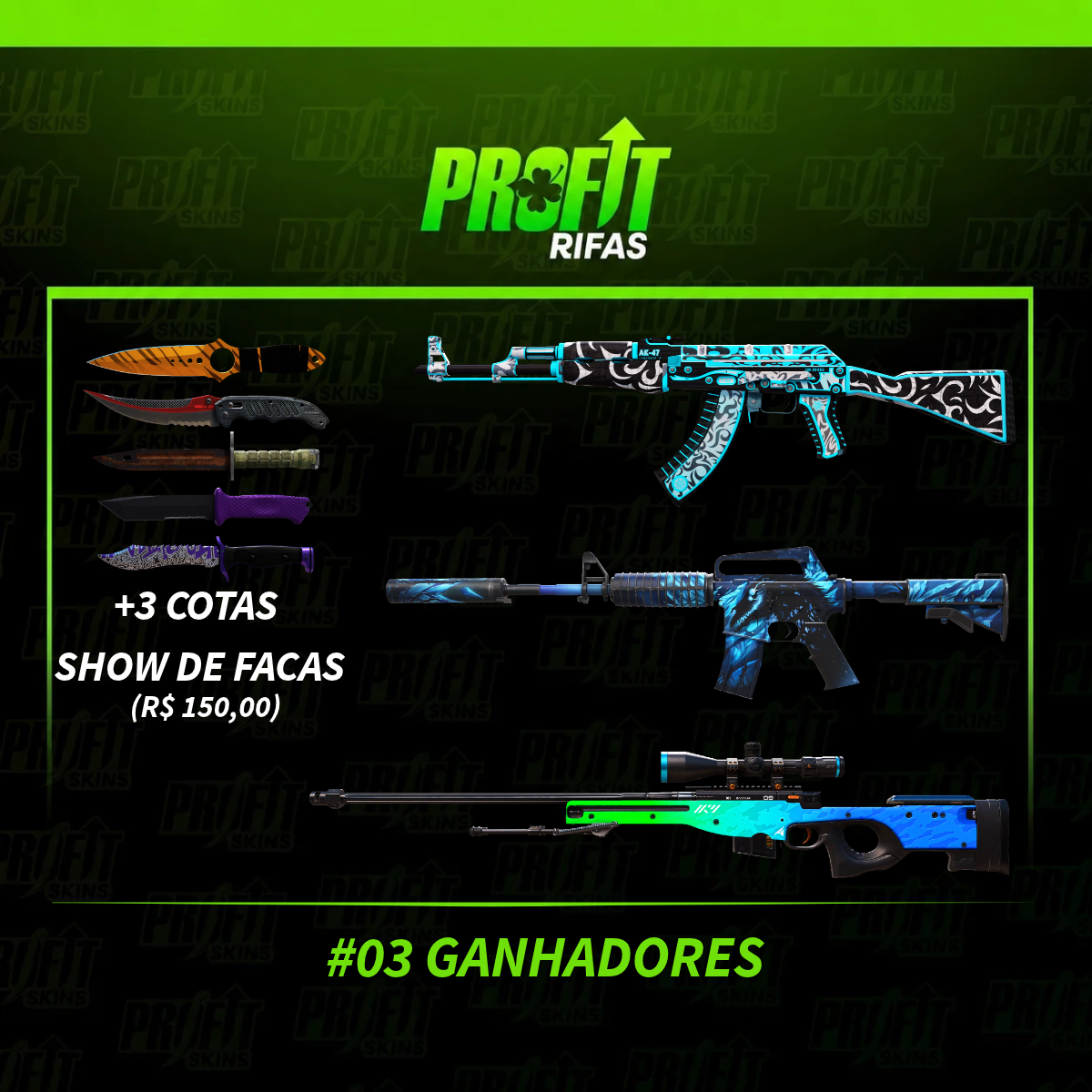 #03 GANHADORES + SAT SHOW DE FACAS 